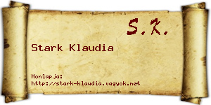 Stark Klaudia névjegykártya