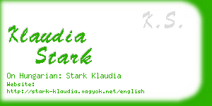 klaudia stark business card